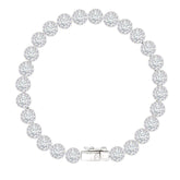 Asfour Crystal Tennis Bracelet With Turquoise Pear & Emerald Zircon In 925 Sterling Silver